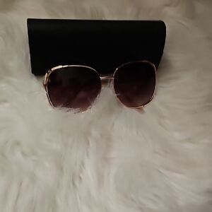 BCBGMaxAzria Rose Gold Sunglasses with Black Case